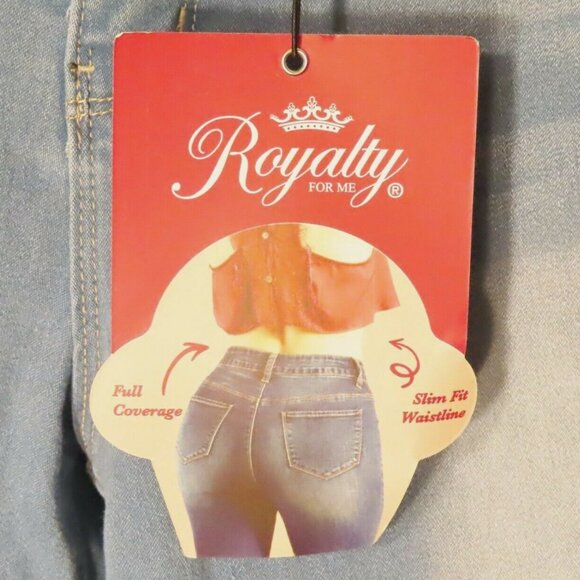 Royalty For Me Womens 12 Ankle High Rise Slim Fit Stretch Jeans Light Wash NWT - Picture 6 of 9